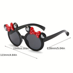 Cartoon Mouse Ear Bow Round Sunglasses UV Protection for Holiday Party