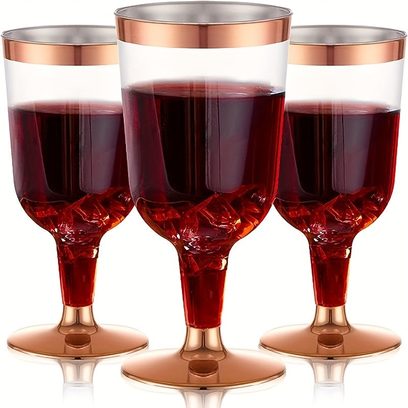 Rose Golden Powder Plastic Wine Glasses