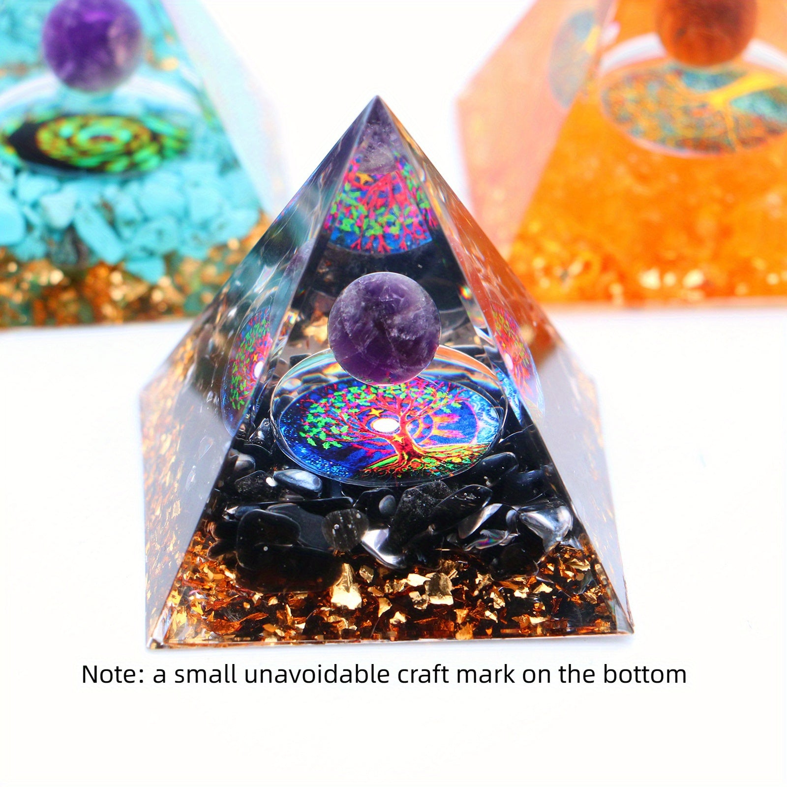Orgone Pyramid With Amethyst Crystal Ball