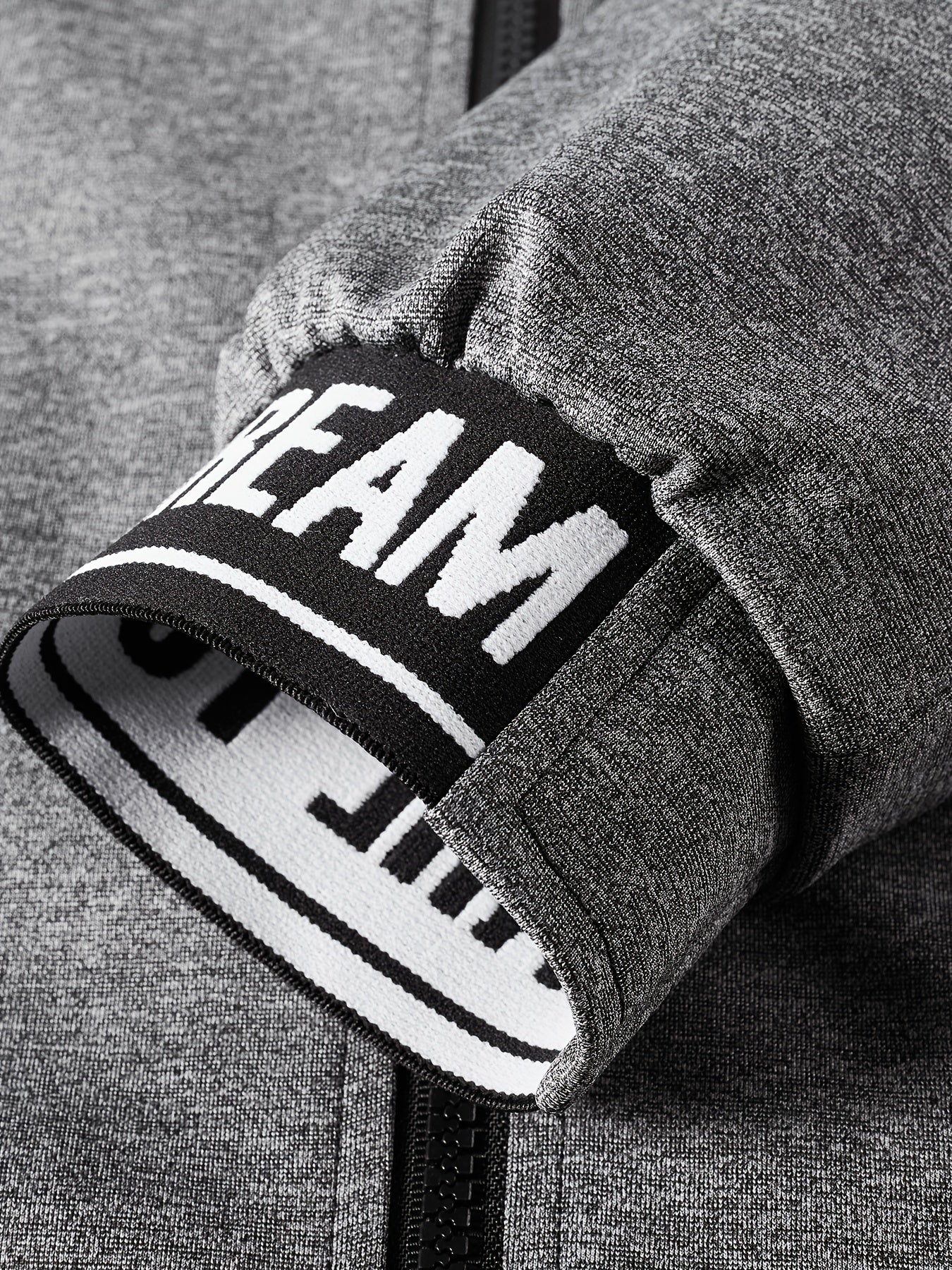 Men's Slim Fit Alphabet Print Zipper Stand Collar Jacket