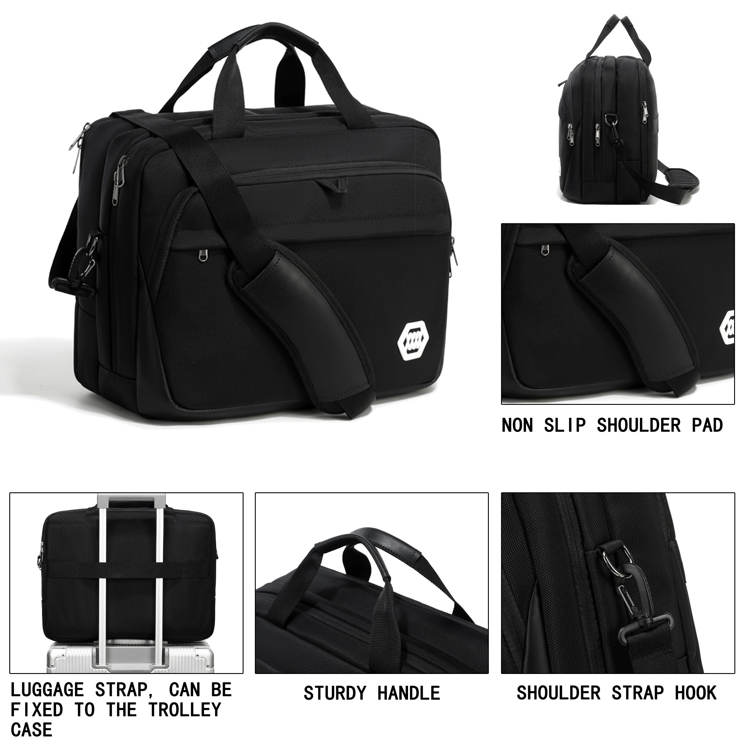Men's Briefcase Laptop Bag For Work Business Shoulder Handbag