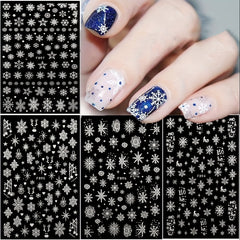 3D Christmas Nail Art Stickers Snowflake Nail Art Decals For DIY Or Nail Salons