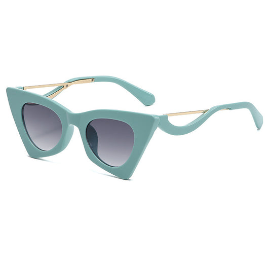 Irregular Polygon Cat Eye Sunglasses for Women Girls UV Protection Shades