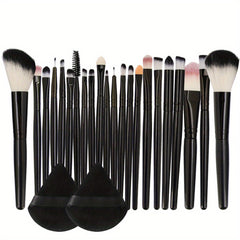 Professional Makeup Brushes Set with Triangle Puffs - 22pcs