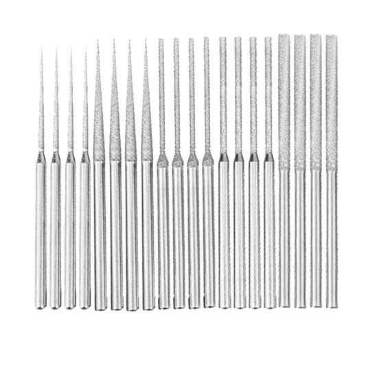 20 Pcs Diamond Grinding Set 5 Shapes 1/8 Inch Shank Rotary Tool