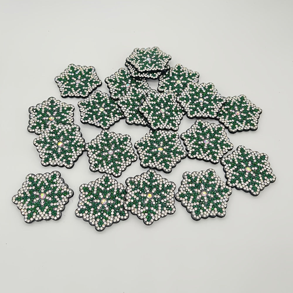 10pcs Rhinestone Snowflake Christmas DIY Decoration Patch Clothing Accessories