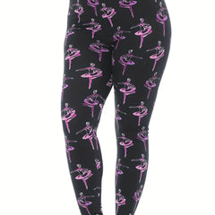 Ballet Girl Print High Rise Leggings