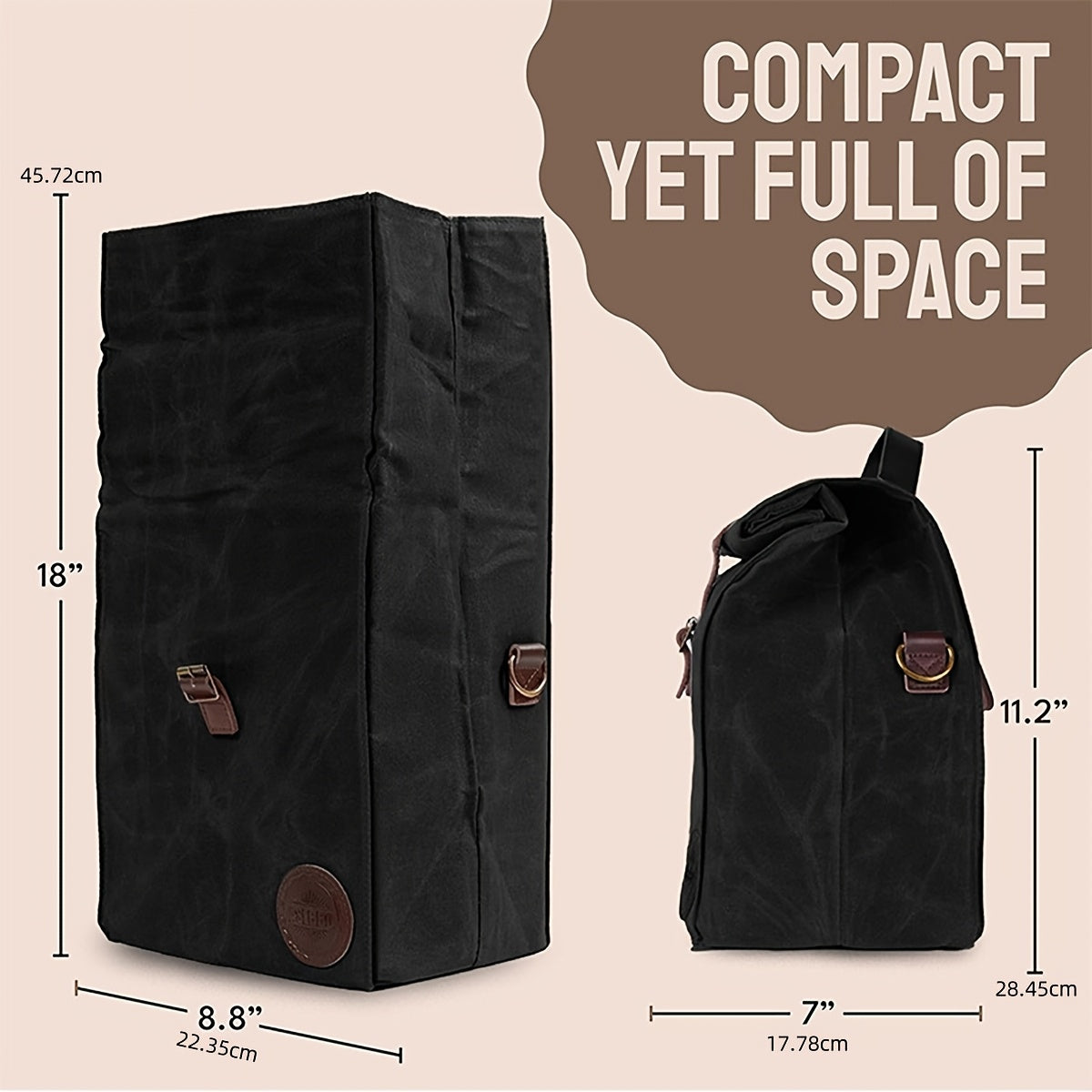 Insulated Lunch Bag Waterproof Ice Backpack Square Shape Polyester