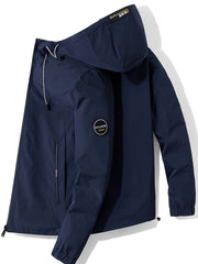 Men's Casual Drawstring Hooded Jacket with Pockets