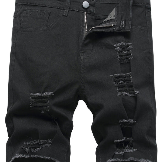 Men's Stretch Knee Long Denim Shorts