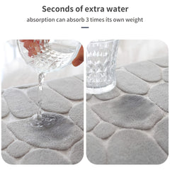 Stone Patterned Soft Toilet Mat Bath Rug Door Mat Bathroom Decor