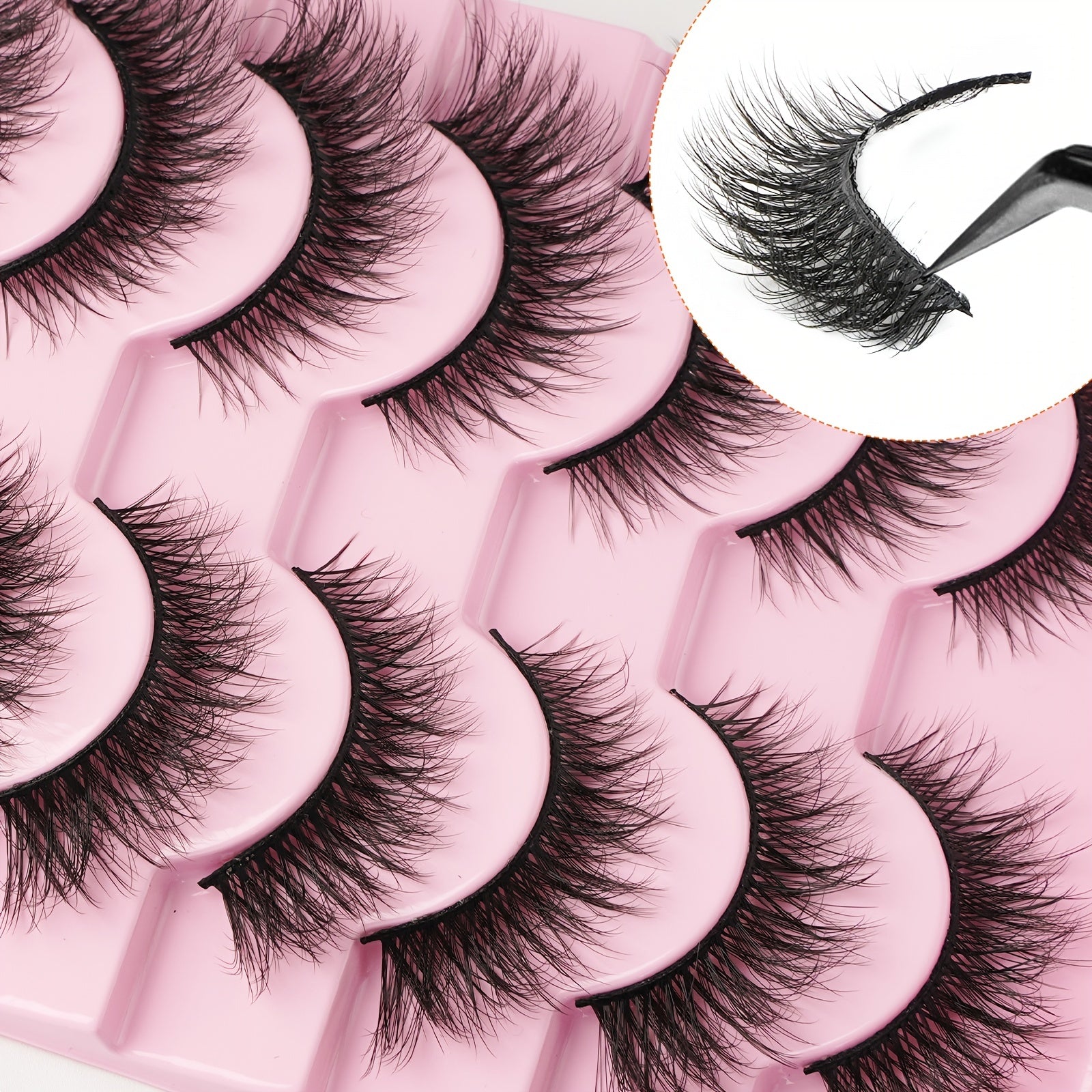 10 Pairs Fluffy 3D Faux Mink Eyelashes Soft Natural Extensions Dramatic Makeup