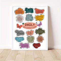 Educational Art Print Daily Affirmations Poster 20x25cm Unframed