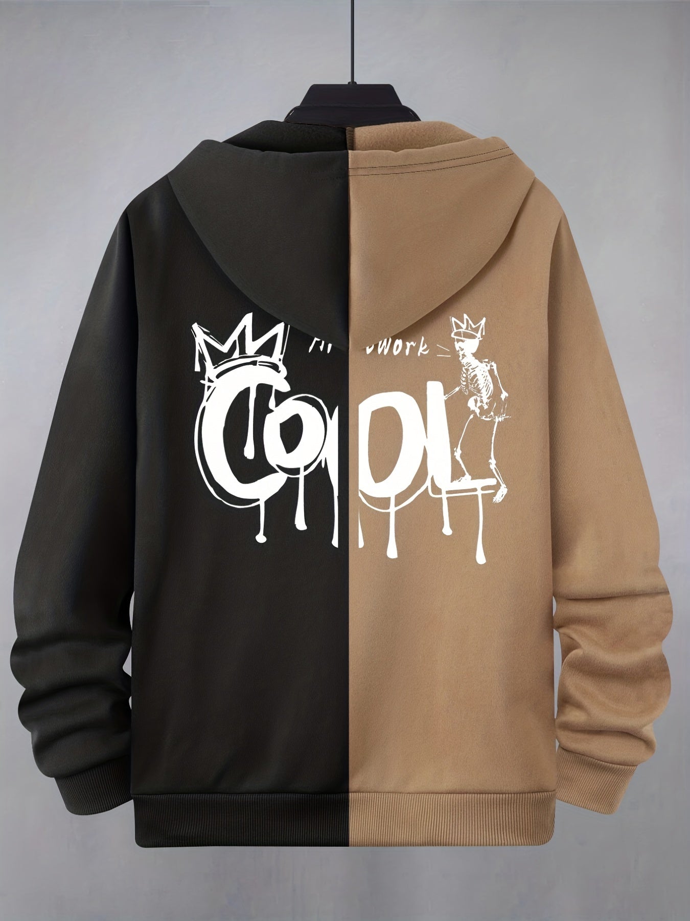 Men's Panda Cartoon Hooded Jacket Casual Zipper Hoodies for Spring Fall