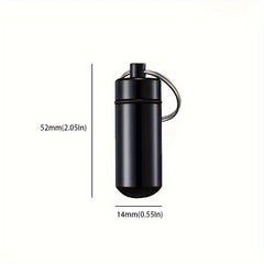 Portable Aluminum Keychain Pill Box Waterproof Travel Meds Storage