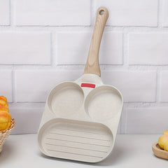 3 Holes Frying Pan Non Stick Cast Iron Skillet for Gas Stove Top