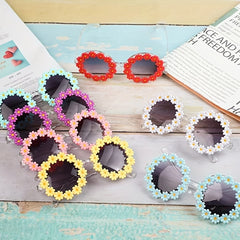 Girls Round Flower Sunglasses UV Protection Glasses for 1-6 Years Old