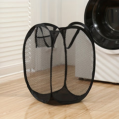 Portable Pop Up Mesh Laundry Hamper - Collapsible Basket for Dirty Clothes