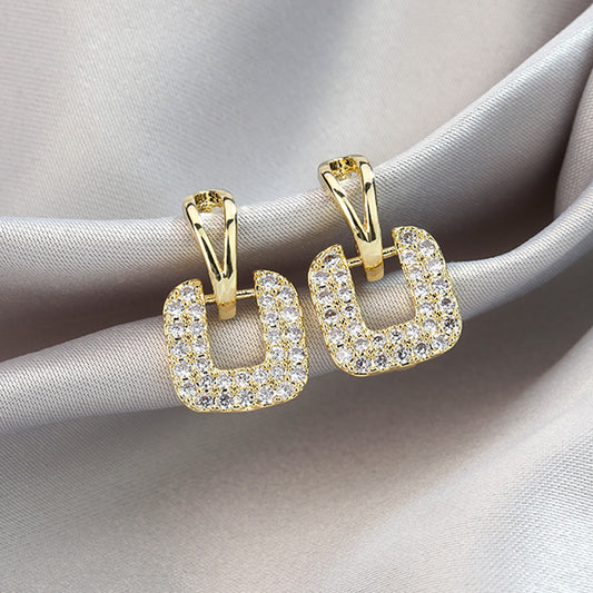 Acoustic Flash Square Hollow Earrings