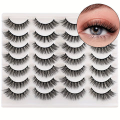 6D Cat Eye Wispy Natural Faux Mink Lashes 14 Pairs