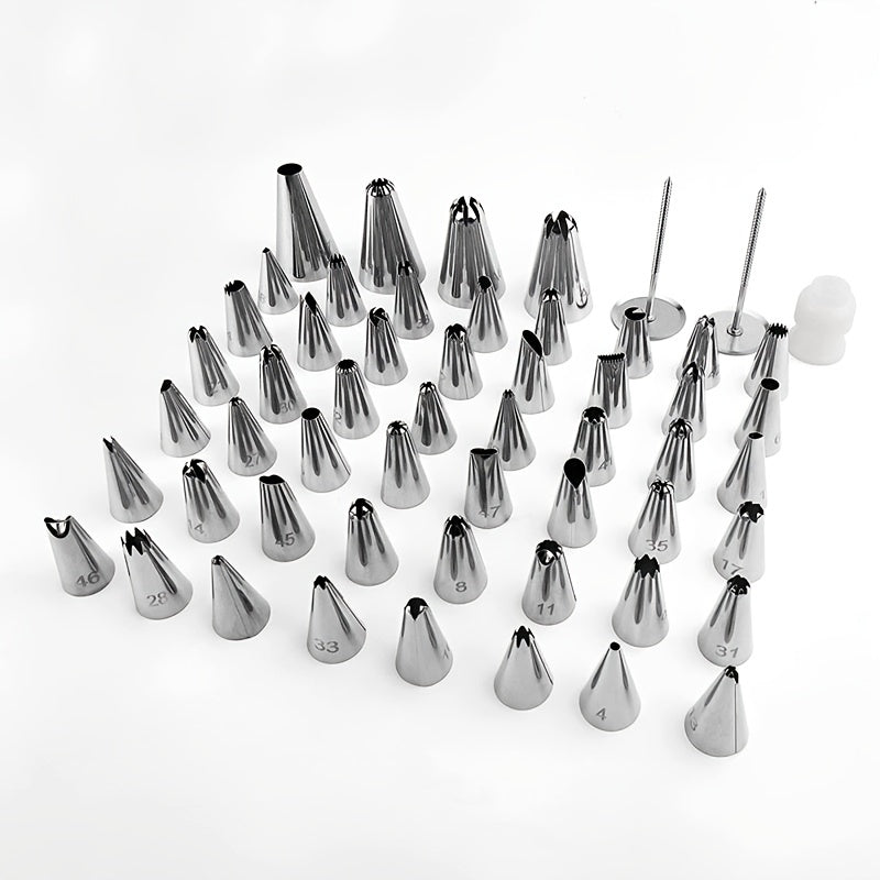 55pcs Cake Decorating Tip Set Piping Tips With Storage Box Baking Supplies