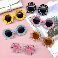 Vintage Flower Frame Sunglasses UV Protection Girls Accessories