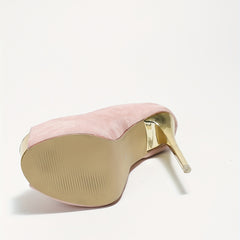 Pink Platform High Heels Slip On Stilettos for Women