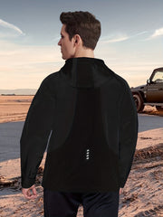 Men's Lightweight Hooded Windbreaker Jacket for Outdoor Activities