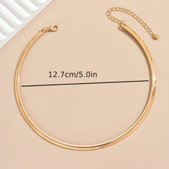 18K Plated Golden Collar Neck Ring Fine Jewelry Choker