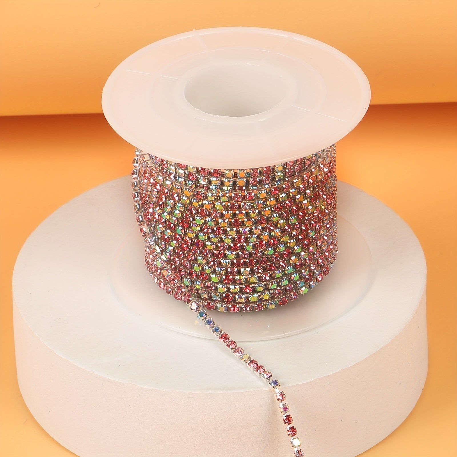 Pink Rhinestone Chain for Shoes Clothes Hats Bags Nail Art Headwear Jewelry