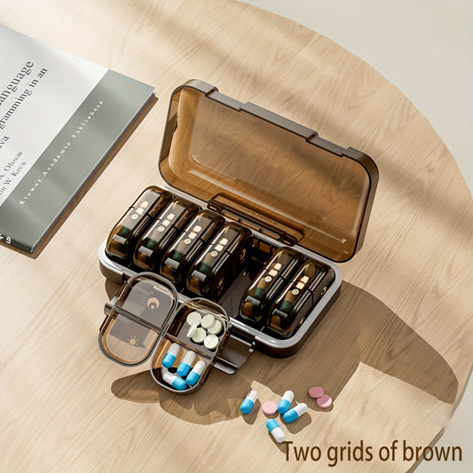 Portable Weekly Pill Organizer with Morning Afternoon Evening Compartments
