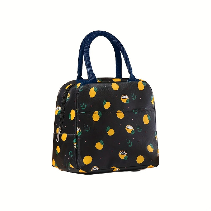 Fruit Theme Insulated Lunch Bag with Double Handles Oxford Cloth