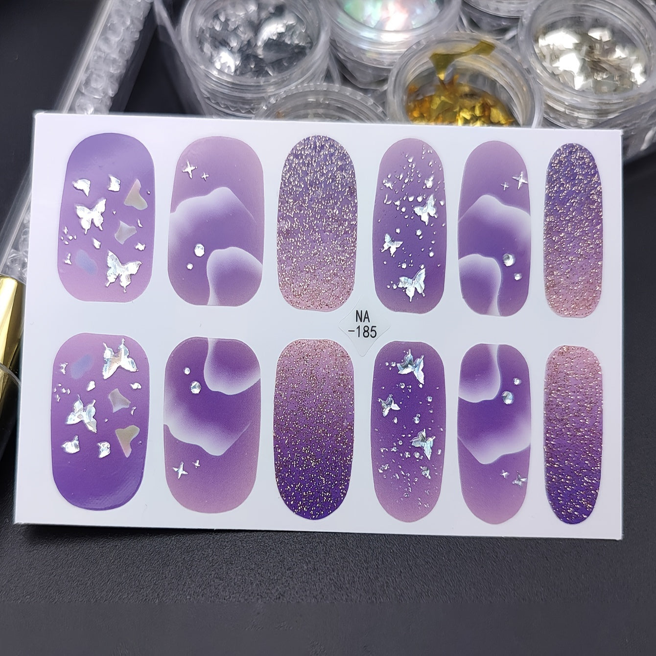 Butterfly Nail Art Stickers Self Adhesive Full Wrap Gel Nail Strips