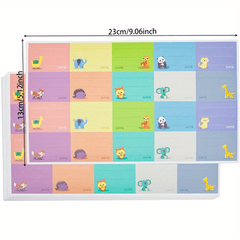 Waterproof Animal Name Stickers for Water Cup, Handwritten Design