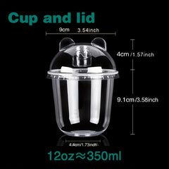 Disposable Plastic Cup With Lid Christmas Supplies for Dessert Fruit Juice