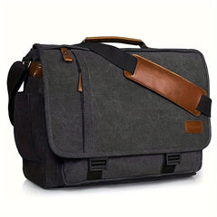17 17 3 Inch Laptop Messenger Bag Waterproof Canvas with Spacious Interior