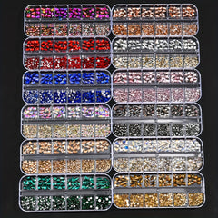 1000pcs 12 Grid Rhinestone Set Nail Art Decorations Unscented