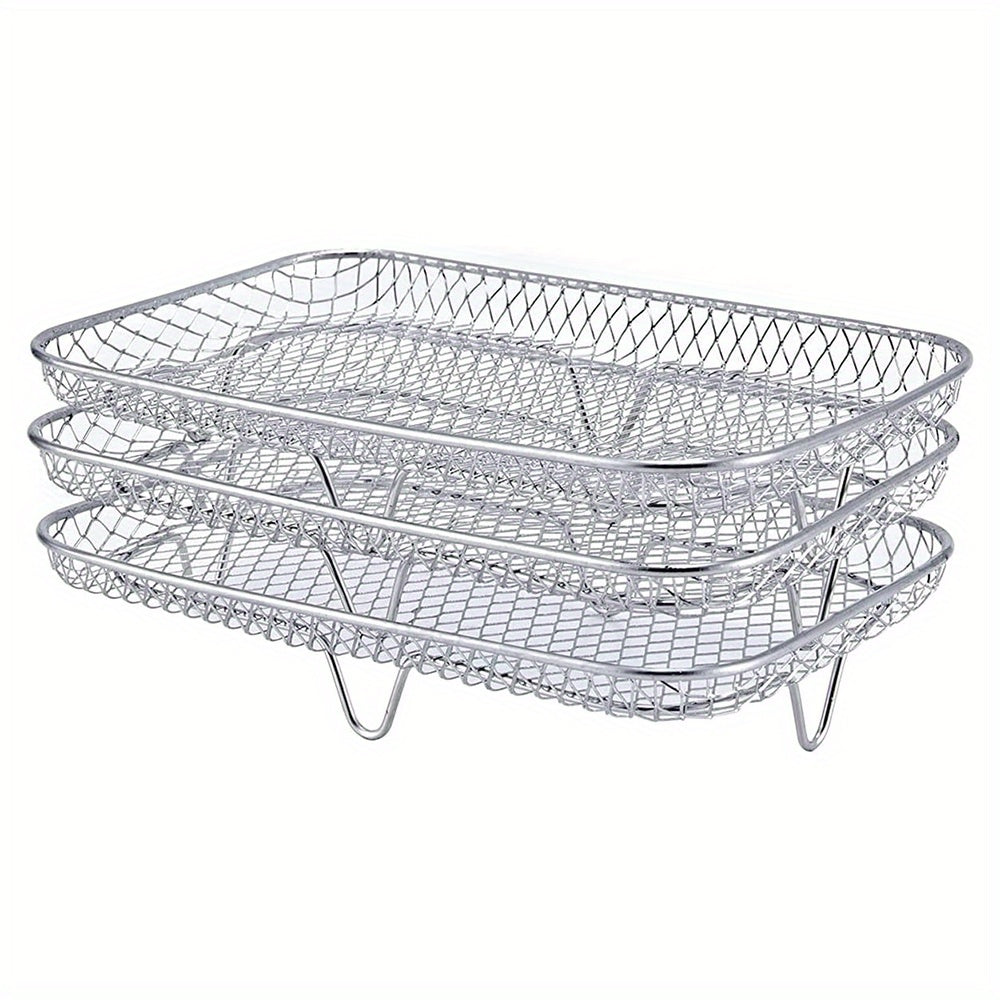 3 Tier Air Fryer Rack 304 Stainless Steel Stackable Dehydrator Racks