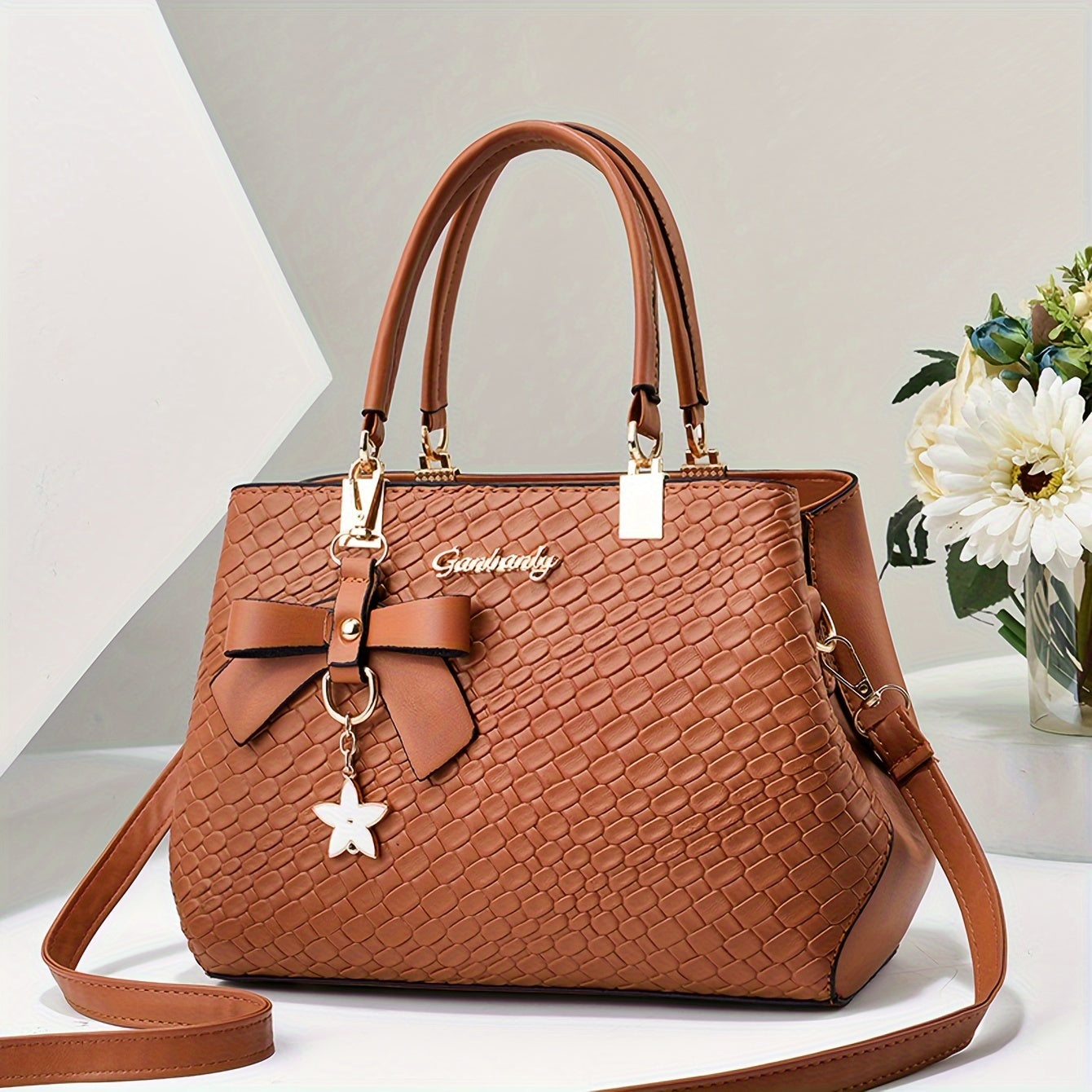 Women's Faux Leather Satchel Bag Set