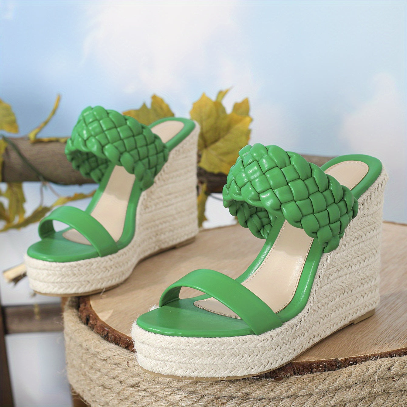 Women's Espadrille Wedge Sandals Platform Braided Strap Heels