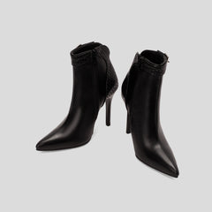 Women's Stiletto Heeled Ankle Boots Pointed Toe Side Zipper High Heels