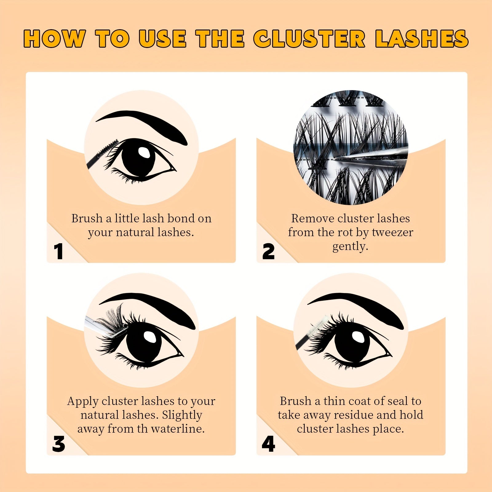 640pcs Wispy Cluster DIY Eyelashes D Curling Volume Individual Lashes