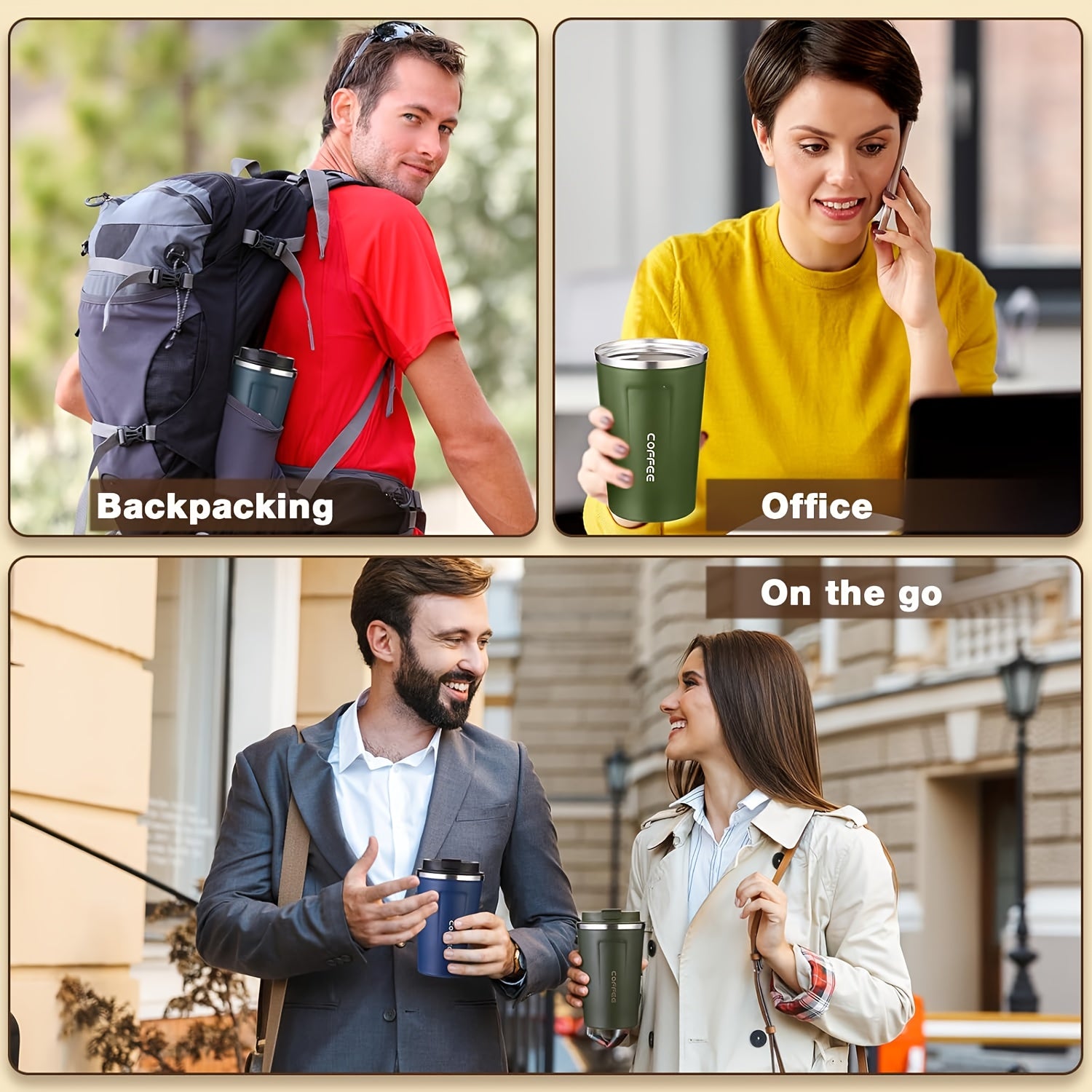 510ml Stainless Steel Coffee Tumbler with Lid