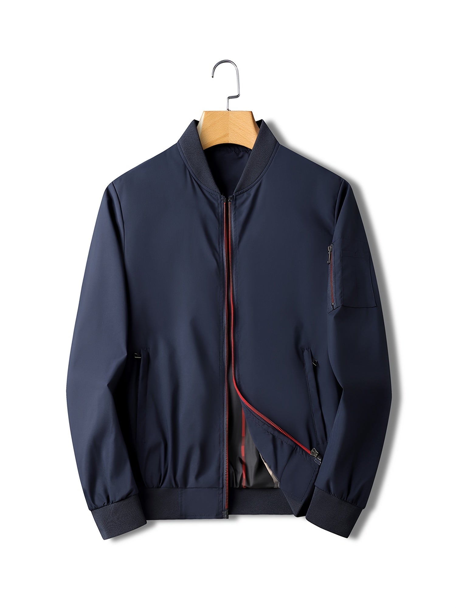 Men's Casual Zipper Baseball Collar Jackets