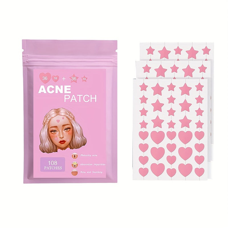 Acne Patch Pimple Cover Hydrocolloid Patches - Pink Star&heart Shaped