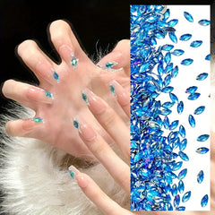 610pcs Teardrop Rhinestones Flat Back Nail Art Gems in Vibrant Colors