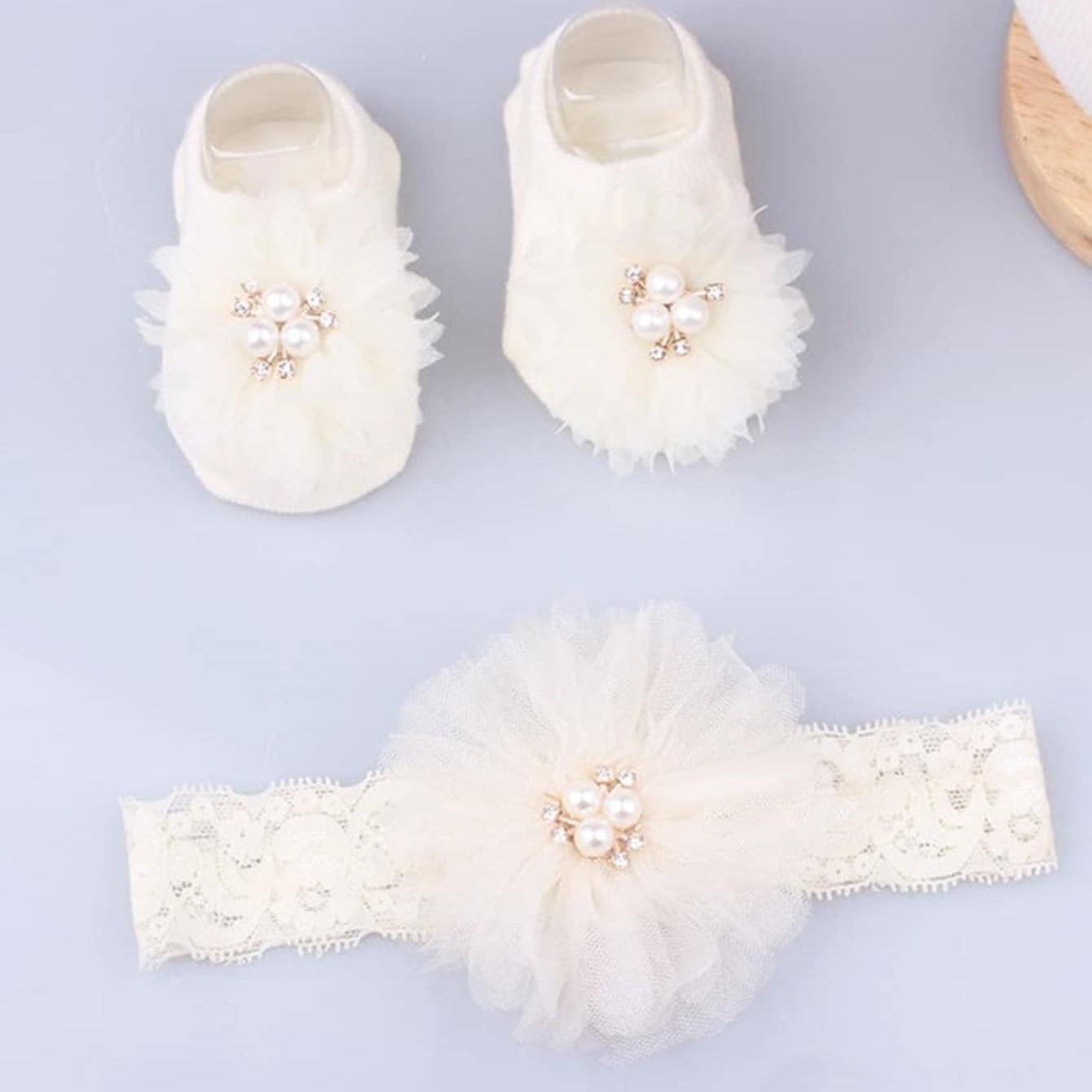 Cute Baby Headband & Socks Set - 2 Pack