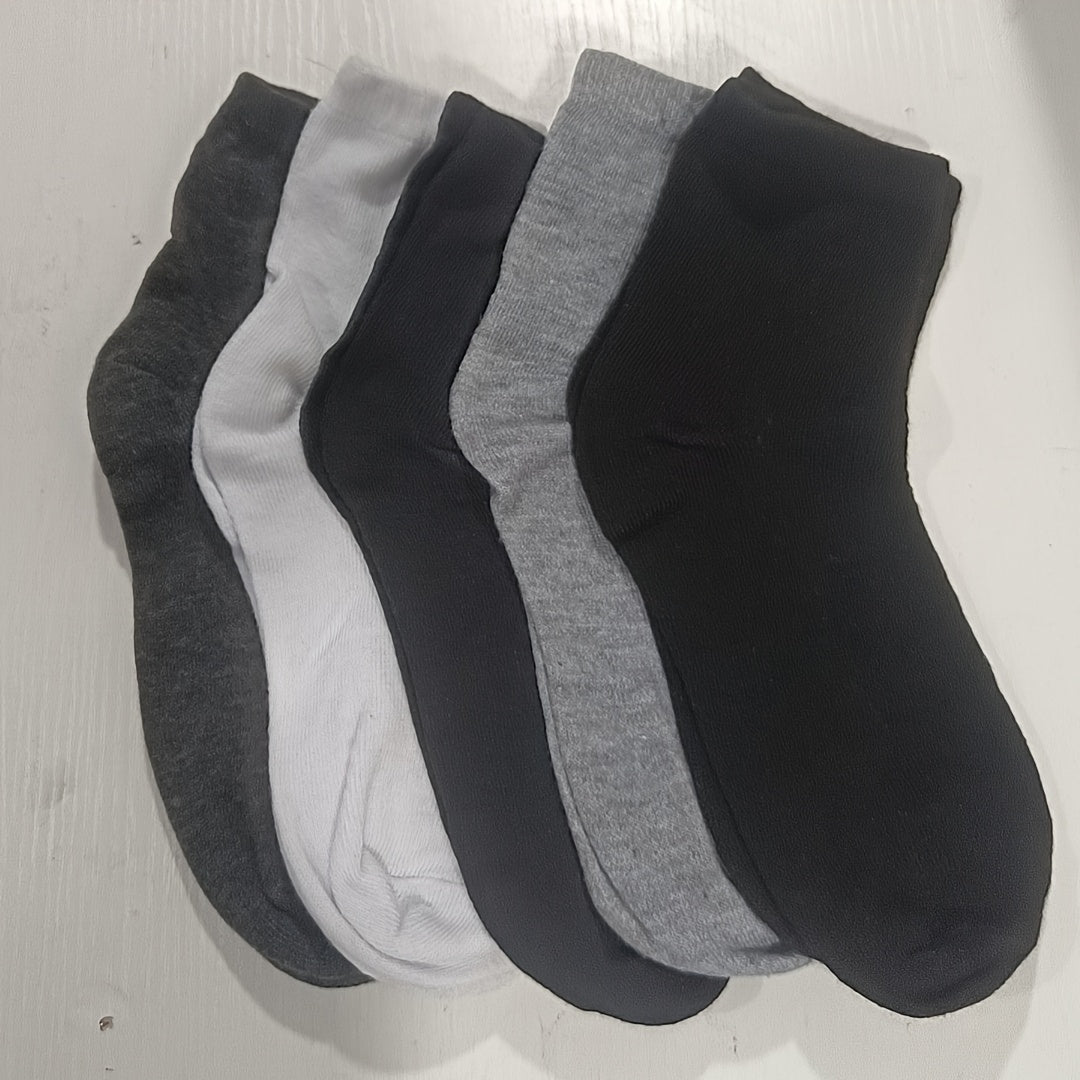 5 Pairs Unisex Diabetic Socks Breathable Polyester Crew Socks