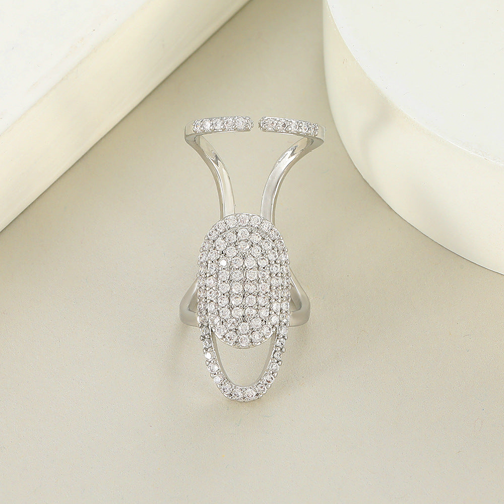 Geometric Diamond Open Nail Ring Temperament Manicure Set Ring