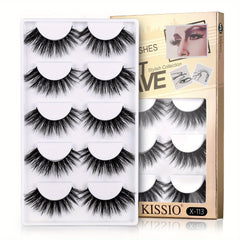 5 Pairs Natural Looking Self Adhesive 3D False Eyelashes, 6 Styles